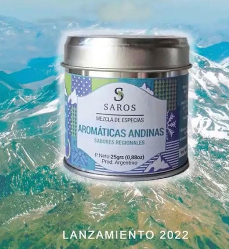 Lata De Blend De Especias Aromáticas Andinas Saros 25g