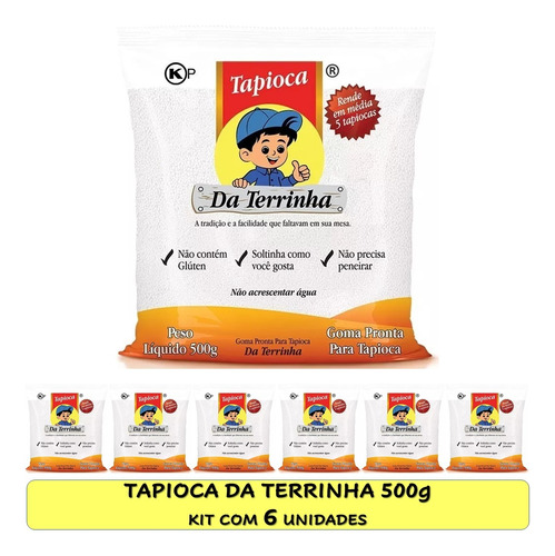 Tapioca Da Terrinha 500gr - Kit Com 6 Pacotes