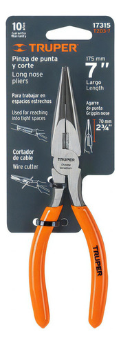 Alicate De Punta Y Corte 7'' Truper 17315