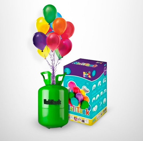 Gas Helio Tanque Garrafa Descartable 30 Globos 9 Cotillon 