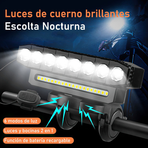 Bicicleta Luz Recargable Usb 6000 Lúmenes Impermeable Led