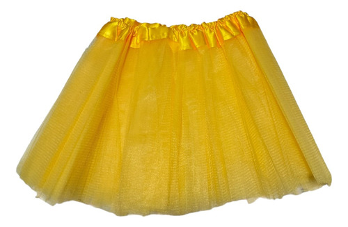 Tutu Liso Falda Tul Para Niña 3 Capas Disfraz Escolar Ballet
