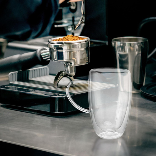 Cf 4 Taza De Café De Cristal De Doble Pared Moderna Con Asa