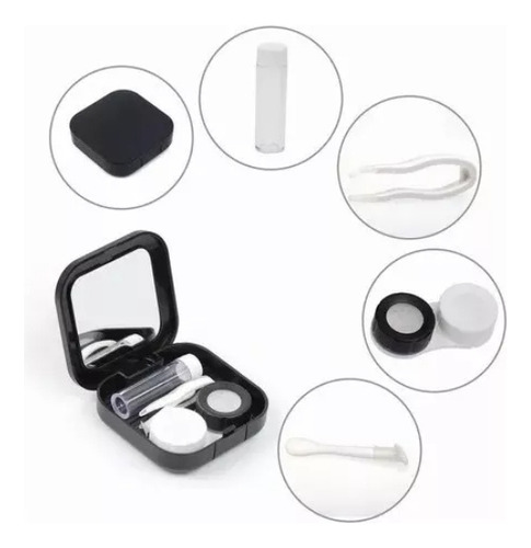 Pinzas Para Lentes De Contacto Y Funda De Espejo Para Uso En