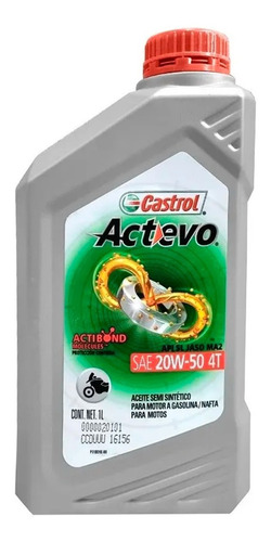 Aceite Castrol 20w50 4t Actevo Semi Sintetico Ryd