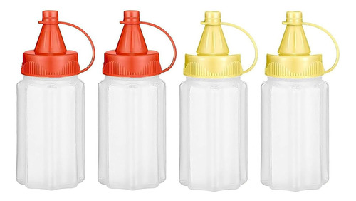 4 Minibotellas De Condimentos, 30 Ml De Salsa De Tomate Y Mo