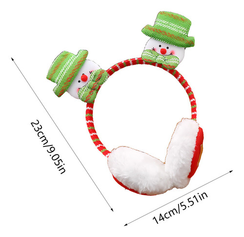 Orejeras De Felpa Navideñas, Vestido Navideño, Diadema, Rojo