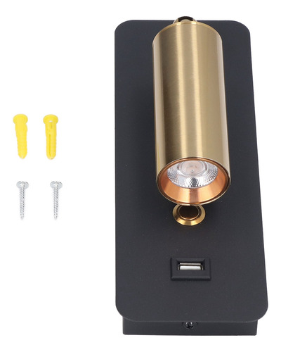 Llave Led De Pared Para Mesita De Noche Con Carga Usb Minima