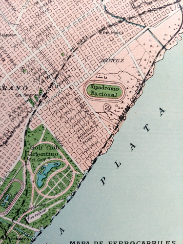 Mapa Color Original Buenos Aires 1912 Ferrocarriles Plano (Usado)
