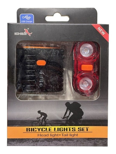 Luz De Bicicleta Led Con Luz Trasera Regulador De Intensidad