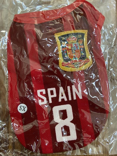 Playera Futbol España Mascotas Talla Xs