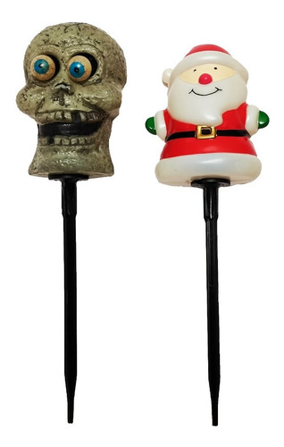 Estacas Halloween Y Navidad Con Luz