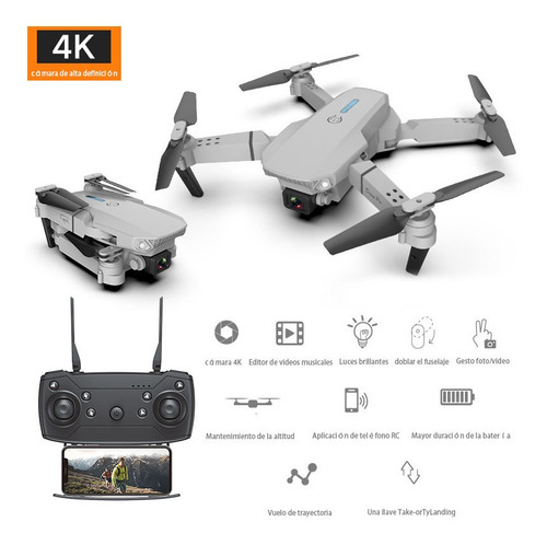 E88 Rc Drone Con Cámara 4k Quadcopter + 3 Batería
