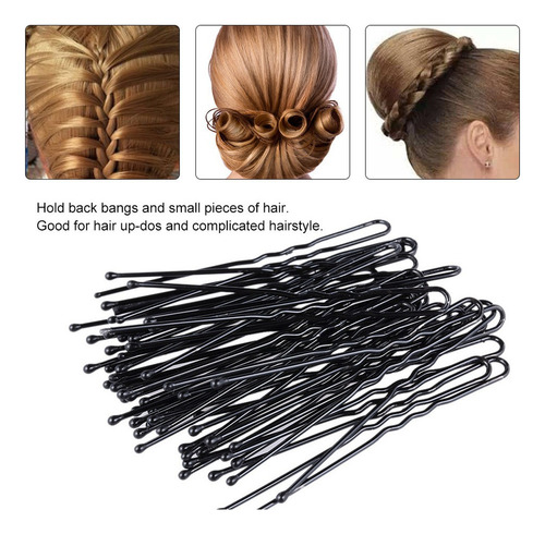 Pinzas For El Pelo Negras Antideslizantes En Forma De U, 30