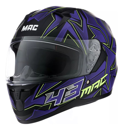 Casco Integral Mac Bass Kinks Visor Simple Plan Fas Motos