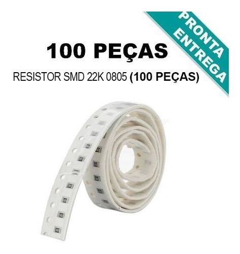 Imagem 1 de 1 de Resistor Em Smd 22k 0805 1/4w 5% (100 Peças)