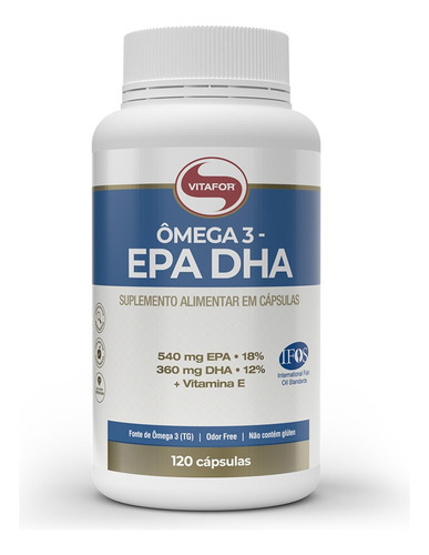 Ômega 3 Vitafor Epa Dha + Vitamina E (pote Com 120 Cápsulas)