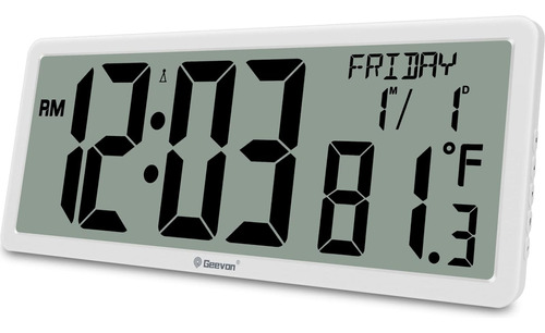 Geevon 14.3 Reloj Atómico Con Batería, Reloj De Pared Atómic