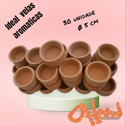 Vasijas De Barro Cocido Ø5cm. Souvenirs. Velas 40u Terracota