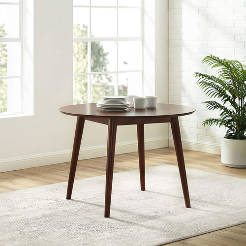 Mesa De Comedor Landon Midcentury Moderna Redonda De Ma...