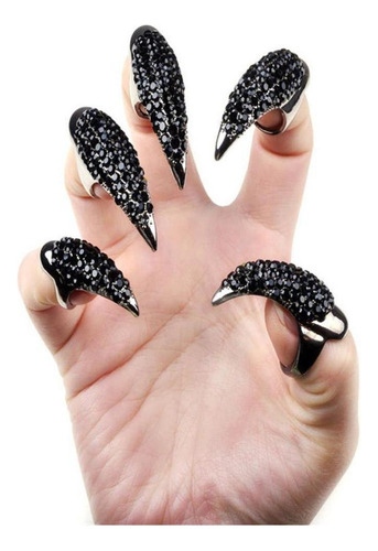 F1 Anéis Fashion Eagle Claw Rings Crystal Nail Art Jóias