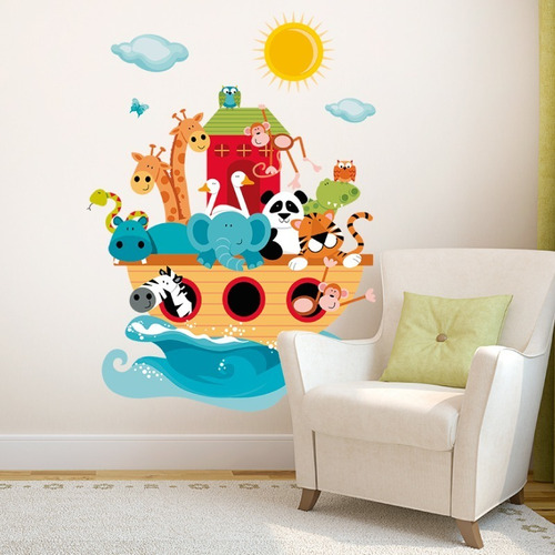 Vinilo Decorativo Infantil Animalitos-i 07 Arca De Noé, Bebé