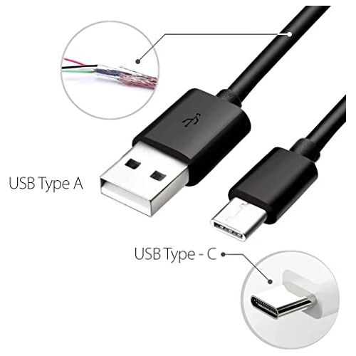 Usb A To Usb C Data Carga Cable Para Samsung LG Alcatel Moto
