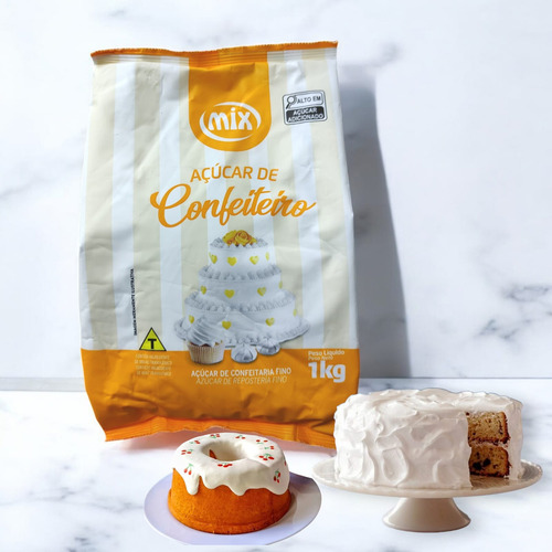 Açúcar Confeiteiro Fino 1kg Mix Confeitaria Culinária Doce