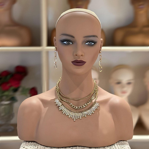 Cabeza De Maniquí Femenina Realista, Soporte De Exhibición