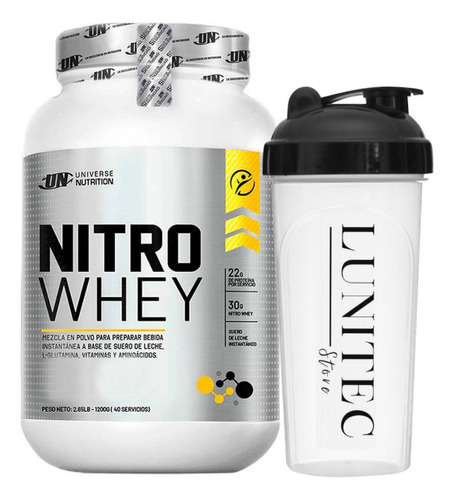 Proteína Universe Nutrition Nitro Whey 1.2kg Choco +shaker Sabor Chocolate