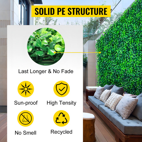 Vevor 6pcs Muro Verde Follaje Artificial Sintético 20x20puLG