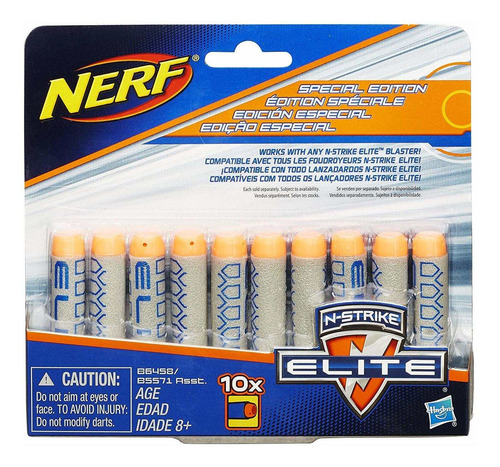 Oficial Nerf N-strike Elite 10-dardo Refill (gris)