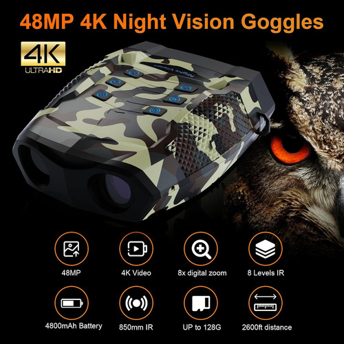 Gafas De Visión Nocturna 48mp 4k Digitales Infrarrojas