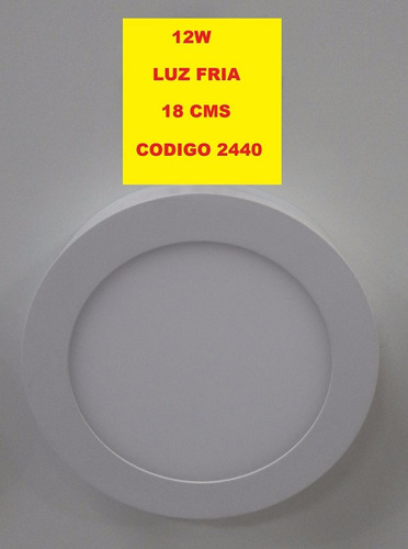 Plafon Led Luz Fria 12w 18 Cms De Diametro