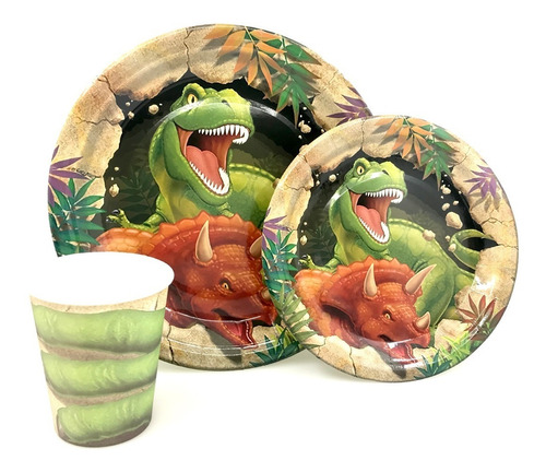 Platos  Dinosaurio 18 Cm  X 10 Unidades