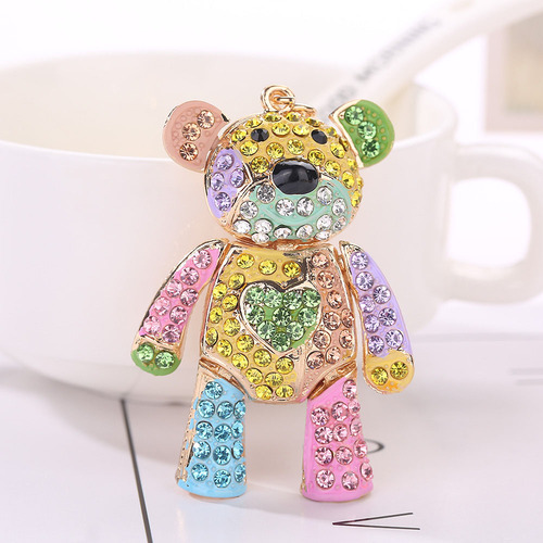 Llavero Con Diamantes De Imitación, Llavero, Forma De Oso, A