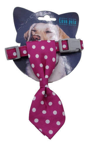 Collar Corbata Ajustable Para Mascota Diseños Varios Talla M 