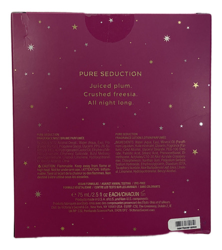 Kit Victoria S Secret Tamaño de Viaje Pure Seduction 75 Ml Fragancia Afrutada