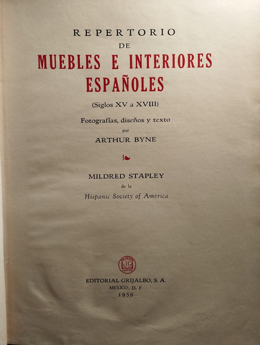 Repertorio De Muebles E Interiores Españoles. Sglos (Usado)