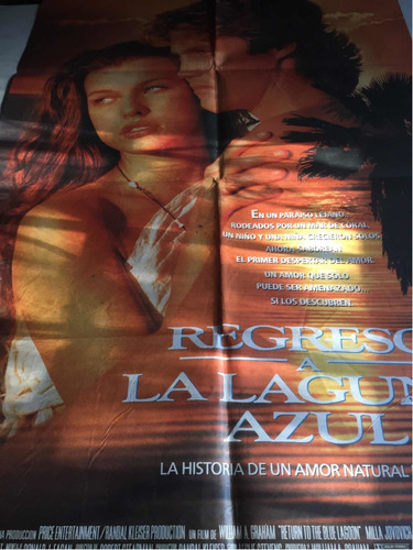 Poster Regreso A La Laguna Azul  Milla Jovovich 1991 Orig