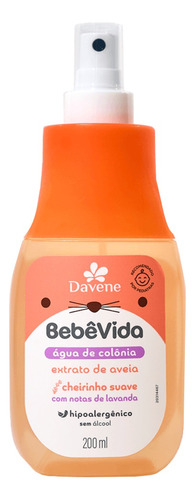 Água De Colônia Bebê Vida Extrato De Aveia 200ml Davene