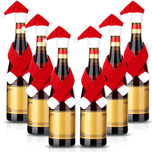 6 Juegos De Fundas Para Botellas De Vino De Navidad, Su...