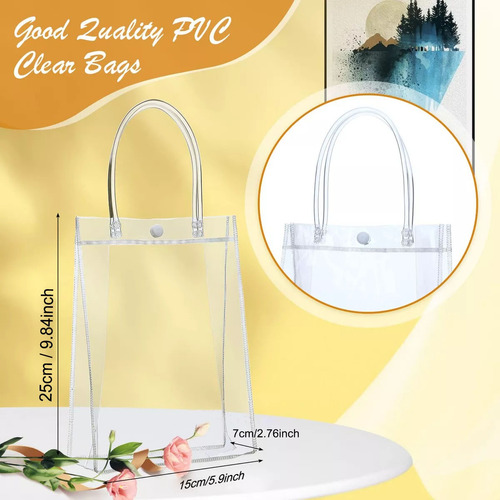 40 Bolsa Regalo Con Asa Transparentes Boda Bautizo Recuerdos Transparente Bolso Transparente