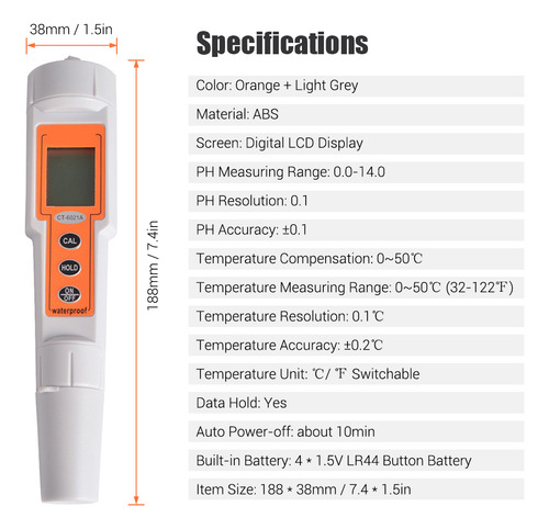 Pj Medidor De Temperatura Lcd Digital Para Medir El Ph Del