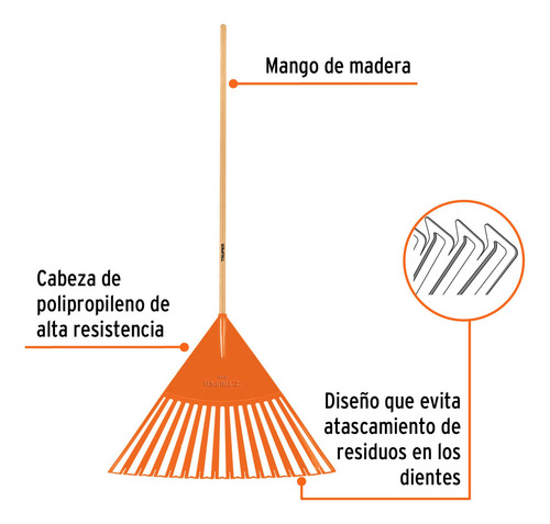 2 Pzas Escoba Para Alto Volumen De Hojas, Truper