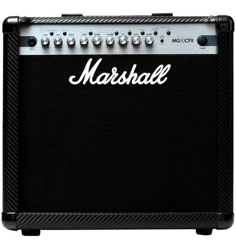 Cubo Amplificador Guitarra Marshall Mg50 Cfx-b 50w C/ Efeito Cor Preto Fiber Carbon