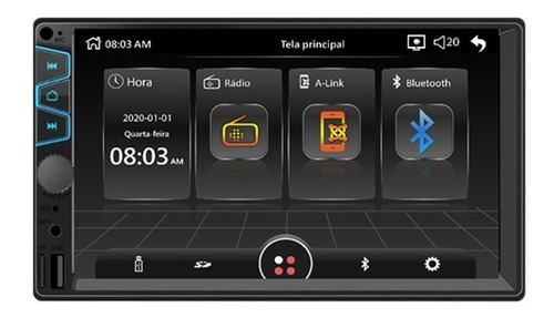 Multimídia Mp5 Roadstar Rs404br Bluetooth Espelhamento