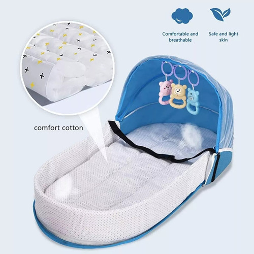 Cuna Plegable Con Mosquitera Para Bebé Recién Nacido
