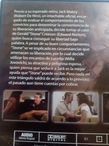 Robert De Niro Karma Dvd Edward Norton Original (Usado)