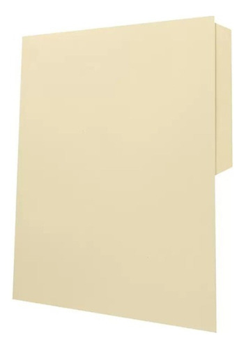 50 Folder Manila Oxford Tamaño Carta Con 1/2 Ceja Color Crema